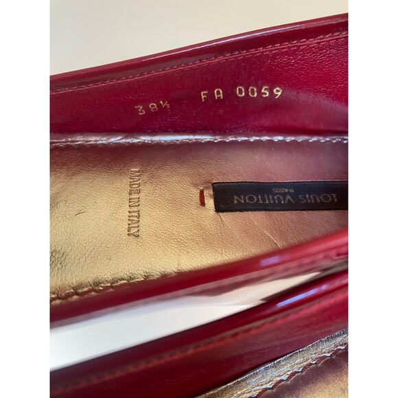 Louis Vuitton Red Patent Flats 38.5/8.5 US - Picture 4 of 10